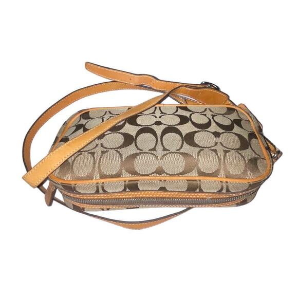Coach Signature Canvas Brown Mini Crossbody Shoulder Bag - Picture 14 of 15